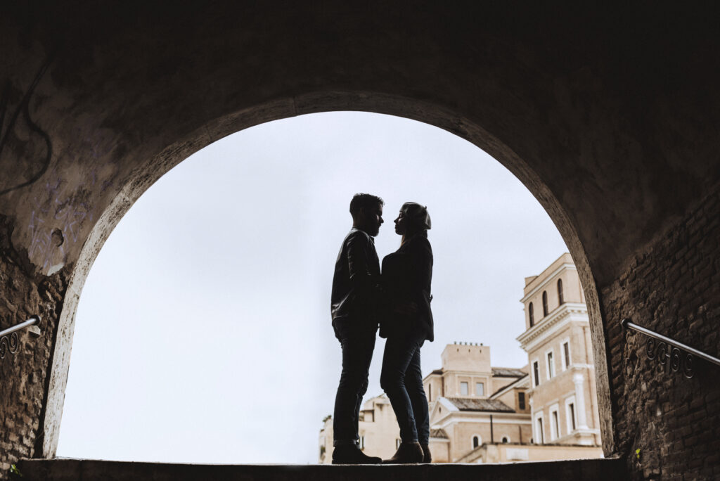 Destination wedding foto sotto la pioggia